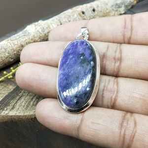 Charoite Bold Setting Pendentif en argent sterling 925 Pendentif en argent fait à la main Pendentif de style ethnique - Product Image 2