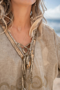 Hot Trending High Street Style Mujeres Kaftan Beach Cover-Up Dress Diseñador Manga corta Tie Dye Hippy Fashion - Product Image 5