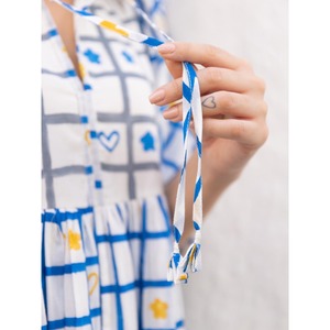 Vestido Maxi de Algodón con Estampado de Bloques Archie para Mujer - Elegante Vestido Largo para Fiesta - Product Image 6