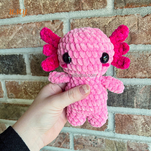 Personalizado Plushie anfibios lagarto Albino Ajolote Peluche Axolotl mascota de peluche Crochet <span class=keywords><strong>Animal</strong></span> Amigurumi bebé suave juguetes muñeca - Product Image 2