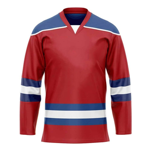 Ropa deportiva de alta calidad Jersey de hockey sobre hielo Logotipo personalizado Tamaño para niños Tamaño adulto Poliéster Jersey de hockey sobre hielo - Product Image 1