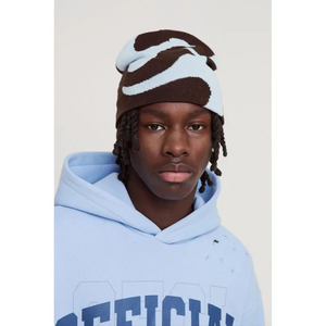 Entièrement personnalisable graphique Jacquard bas quantité minimale de commande All-Over Print Logo Winter Knit Cap Cuffless Design for Sports Handmade Product - Product Image 2