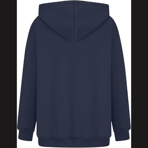 Sweats à capuche longs pour femmes de haute qualité, 100% coton, coupe-vent, imprimés sur mesure, sweats à capuche décontractés d'hiver avec marque personnalisable - Product Image 2