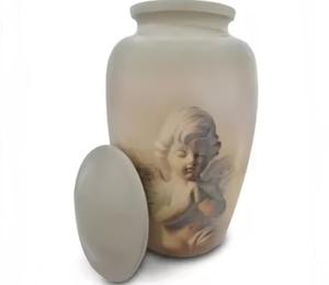 Urne de bénédiction d'anges en aluminium pour adultes Urnes commémoratives pour cendres humaines Urnes décoratives - Product Image 1