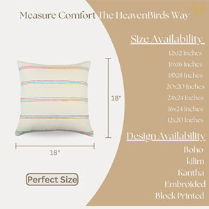 Luxury Minimalist Scandinavian Embroidered Striped Cotton <b>Throw</b> <b>Pillow</b> Cover Removable Washable 200TC Modern Home <b>Decor</b> - Product Image 3