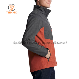 Vente en gros de vestes softshell au design unique pour hommes, avec fermeture éclair, 100% polyester, tissu enduit pour l'hiver, personnalisé, OEM - Product Image 5
