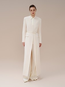 Manteaux de qualité supérieure pour femmes Manteau fendu dans le dos Longueur Larissa Tissu écologique Vêtements d'hiver pour femmes Grossiste blanc - Product Image 5