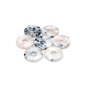 Donuts de Cristal Natural, Piedra de Luna Arcoíris, Donuts de Piedra Preciosa, Gemas de Reiki, Donuts Curativos de Ágata - Product Image 1