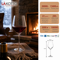 LAKOTTO Verre à vin à pied en cristal transparent de luxe 450 ml pour service hôtelier et bar, verrerie de restaurant, logo personnalisé, usine