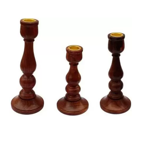 Candelabro de madera hecho a mano con diseño de Pilar Vintage, soporte de vela creativo para decoración de bodas y fiestas en el hogar - Product Image 1