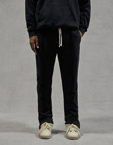 100% algodón Jogger apilado chándal pantalones de chándal acampanados de gran tamaño y conjunto de sudadera con media cremallera - Product Image 4