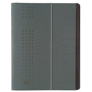 ELBA Chic Anthracite DIN <b>A4</b> 320g/m Recycled Intensive Cardboard File <b>Folder</b> with 12 Compartments - Product Image 1