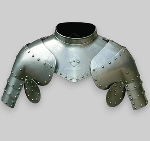 Par de pauldrones de acero gótico Larp con armadura de hombro pulida Gorget para accesorios de Cosplay de caballero - Product Image 1