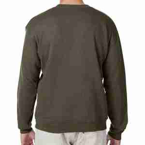 Sweat-shirt à col rond pour homme, vert olive, lourd, en molleton de haute qualité, pull uni, streetwear - Product Image 2