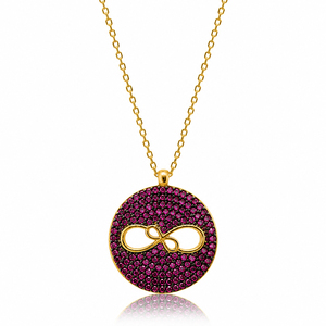 Ruby Stone Infinity Design Collier En Gros Turc À La Main 925 Bijoux En Argent Sterling - Product Image 5