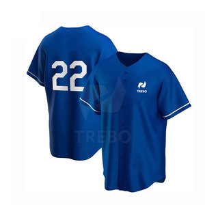 Couleur personnalisée Séchage rapide et respirant Coupe ajustée Col en V Maillot de baseball pour hommes 100% Polyester Vêtements de sport pour baseball et softball - Product Image 1