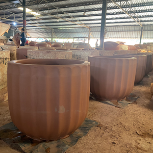 Vaso di ceramica smaltata per esterni all'ingrosso per la casa grande piantatrice da <span class=keywords><strong>giardino</strong></span> con superficie lucida fatta a mano OEM/ville/villaggi paesaggistici - Product Image 5