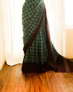 Indian Pakistani Tradicional Étnico Jacquard Border Digital Impreso Sarees Salwar Algodón Lino Fiesta Desgaste para Adultos Indio - Product Image 4