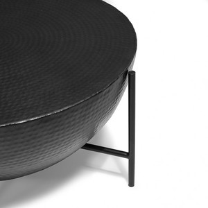 Table basse européenne double ronde en métal martelé Design unique italien de table basse de luxe moderne - Product Image 4