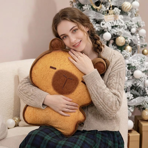 Aika Kawaii - Juego de Decoración para Habitación con Peluche de Capibara en Forma de <span class=keywords><strong>Pan</strong></span> <span class=keywords><strong>Tostado</strong></span> y Cojín de Peluche - Product Image 1