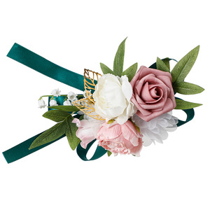Style coréen mariage mariée épaule corsage <span class=keywords><strong>demoiselle</strong></span> <span class=keywords><strong>d</strong></span>'<span class=keywords><strong>honneur</strong></span> bal <span class=keywords><strong>robe</strong></span> de soirée accessoires artificielle Rose fleurs pour les femmes - Product Image 1