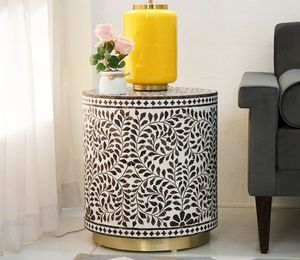 Table d'incrustation d'os avec multi-étagère pour la décoration Table d'appoint de l'espace Incrustation d'os moderne - Product Image 1