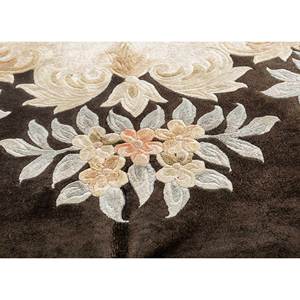 Gulmarg Beige Brown Hand Knotted Silk Rug Floral Living Carpet for Hallway Rectangle Puzzle Design for Bedroom Use-Pae-6380 - Product Image 3