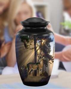 Urne de crémation adulte cerf chasse Buck urne funéraire et commémorative urnes de crémation pour cendres humaines 200 lbs avec sac en velours - Product Image 3