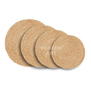 Elegant Handwoven Water Hyacinth <b>Round</b> Charger <b>Placemat</b> for Dining (Available Customization) - Product Image 2
