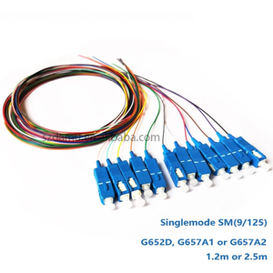 Damu tùy chỉnh 12 màu SC <span class=keywords><strong>UPC</strong></span> sợi quang <span class=keywords><strong>Pigtail</strong></span> FTTH 0.9mm chế độ đơn OM1 OM2 <span class=keywords><strong>OM3</strong></span> g652d/g657a1/A2 chiều dài tùy chỉnh cho - Product Image 4