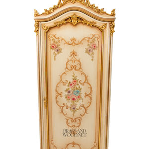 ตู้เสื้อผ้าบานเดี่ยวสไตล์ฝรั่งเศสหรูหรา สีเบจ พร้อมลวดลายดอกไม้เพ้นท์มือ ประดับด้วยทองคำเปลว สำหรับห้องนอนสไตล์พระราชวัง - Product Image 3