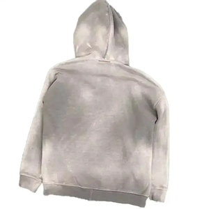 2025 <b>Men</b> Custom Logo Double Zip up Acid Washed <b>Hoodie</b> High Quality 100% Cotton French Terry <b>Fleece</b> Blank Crop Hoodies for Unisex - Product Image 4