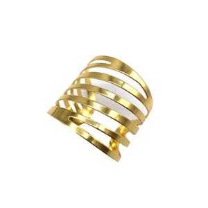 Vente chaude En Gros En Métal Creux Conception Or Argent Rond De Serviette Pour Le Mariage De Noël Hôtel Restaurant Maison Décoration De Table - Product Image 1