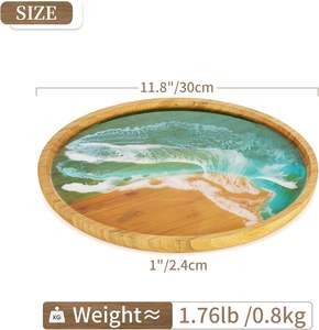 Plateaux en bois de résine fabriqués à la main durables parfaits pour l'hôtel à la maison et la restauration, ustensiles de cuisine décoratifs et fonctionnels idéaux - Product Image 6