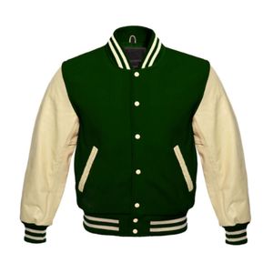 Chaquetas Varsity Letterman de Alta Calidad, Cuerpo de Lana, Mangas de Cuero Genuino, Ropa de Invierno, Chaqueta Varsity Letterman Elegante para Hombre 2024 - Product Image 1