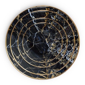 Enamel Finishing Metal Charger Plates Rounded Shape Hotel Restaurant Dinnerware Table Decoration Fruits Serving Plate - Product Image 1