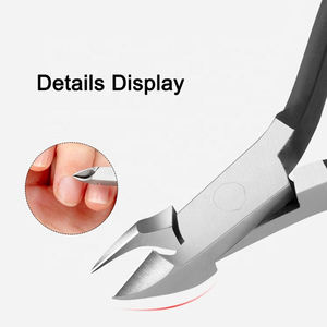 Pince à cuticules à Double ressort professionnelle de haute qualité pince à ongles pointue enduite de couleur noire pure avec poignée noire pour les doigts - Product Image 3