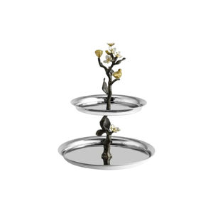 Modern 2 Tier Gold Metal <b>Cake</b> Stand Round Brass Finish Tiered Serving Stand For <b>Wedding</b> Party Dessert And Fruit Display - Product Image 5