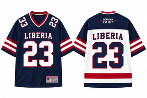 Maglia da Football Americano in Rete Stile Hip Hop, Magliette Sportive Personalizzate per Tifosi del Liberia, Maglie Oversize Vintage Sublimate - Product Image 2