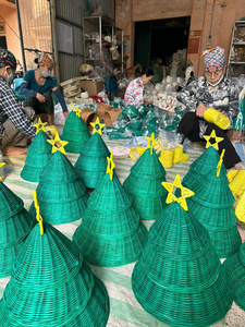 ชุดเครื่องประดับตกแต่งต้นคริสต์มาสแบบวินเทจ ทำจากหวายเวียดนามถักมือธรรมชาติ ตกแต่งต้นคริสต์มาสสไตล์เรียบง่าย คุณภาพสูง สีสันสดใส - Product Image 2