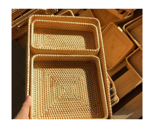 Rattan Serving Trays Wholesale Handmade Natural Rattan Tray <b>for</b> <b>Gift</b> <b>Basket</b> <b>Fruit</b> Display Storage Home Decoration Export - Product Image 1
