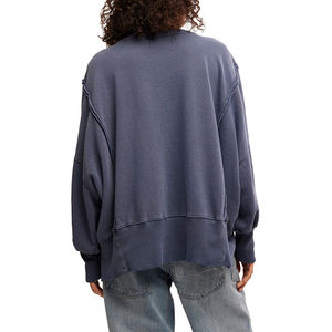 Sudadera de Mujer de Talla Grande con Estampado Personalizado, Cuello Redondo, Hombros Caídos, Ajuste Holgado, Estilo Vintage, Manga Larga - Product Image 4