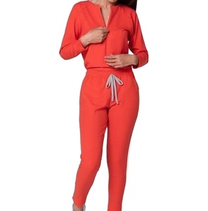 Nouveaux uniformes hospitaliers unisexes confortables en gros ensembles de gommage d'infirmière à manches longues en tissu Spandex/Polyester - Product Image 1