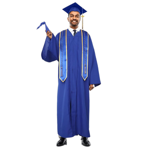 Setelan Jubah Wisuda Dewasa Unisex 2025 dengan Topi dan Rumbai, Seragam Sekolah Matte untuk Perguruan Tinggi dan Sekolah Menengah, Terbuat dari 100% Poliester Tigeen - Product Image 2