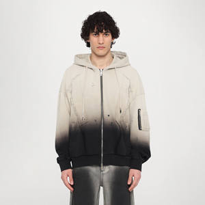 Men Heavyweight Washed Zip Up Hoodie Drop Shoulder Boxy Fit French <b>Terry</b> Thermal Long Sleeve Streetwear Casual <b>Bulk</b> Wholesale - Product Image 5