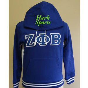Vente en gros d'appliques pour femmes Zeta Phi Beta Lettres de broderie Sororité Manches longues dénudées bas Divine Nine sweats à capuche - Product Image 1