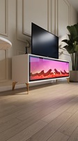 Table basse électrique en bois DOSIN avec connexion Bluetooth, design moderne et luxueux pour salon, meuble avec panneau décoratif
