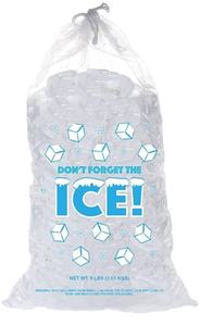 Sacs de stockage de glace durables de grande taille de 20lb Sacs de glace en plastique pour fêtes avec fermeture à cordon de serrage - Product Image 2