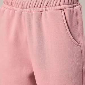 Sudadera con capucha personalizada para mujer de alta calidad 100% algodón de lana rosa patrón sólido bajo MOQ alta demanda un conjunto de Color personalizado para invierno - Product Image 5