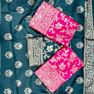 Sarees en soie Jacquard lourd en viscose de luxe doré grande bordure de tissage Jacquard tenue traditionnelle indienne pour les fêtes d'hiver - Product Image 1